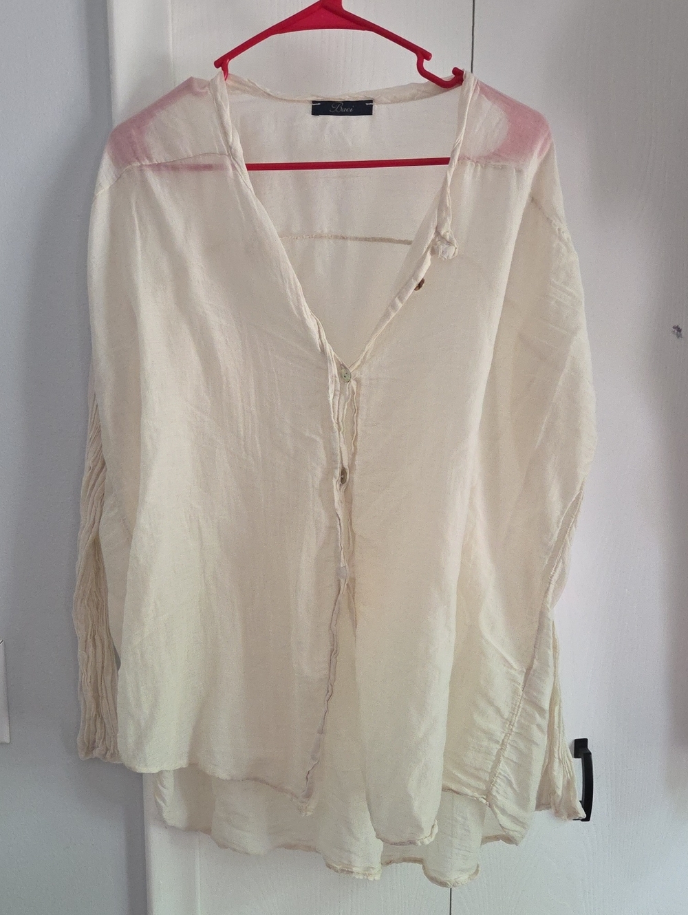 Baci Ivory Cotton Silk Blouse L